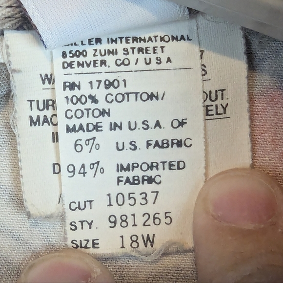 Rockies Vintage USA Made Western Womens Size 18 Button Down Shirt Red/Gray - Picture 6 of 13